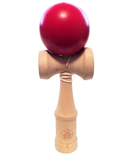 0758710930123 - THE JAPAN SHOP FULL-SIZED KENDAMA WOODEN TRADITIONAL JAPANESE TOY, RED