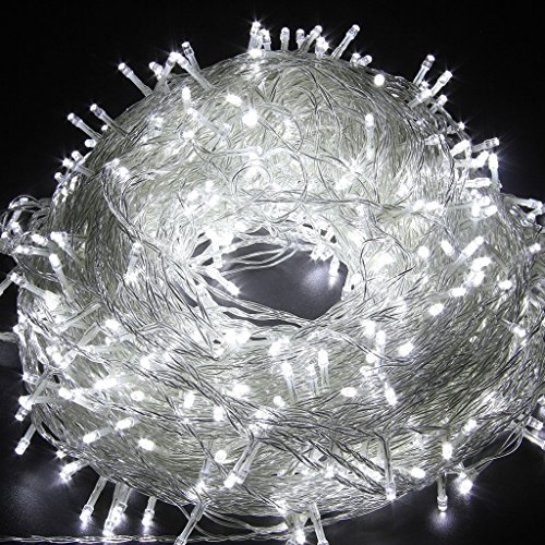 0759218366612 - LED STRING LIGHTS 66FT 200 LEDS WITH 8 COLOR CHANGING MODES BRIGHT-WAY FAIRY TWINKLE DECORATIVE LIGHT FOR PARTY, WEDDING, CHIRSTMAS TREE, PATIO, GARDEN AND HOME DECORATION+CONTROLLER(WHITE BRIGHTNESS)