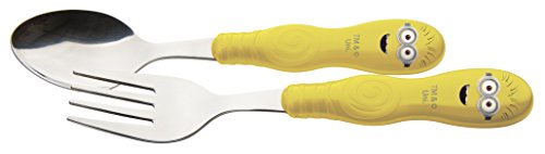 0759284034750 - ZAK! DESIGNS EASY GRIP FLATWARE, CHILDREN'S SPOON AND FORK WITH DESPICABLE ME 2 MINIONS , BPA-FREE PLASTIC AND STAINLESS STEEL