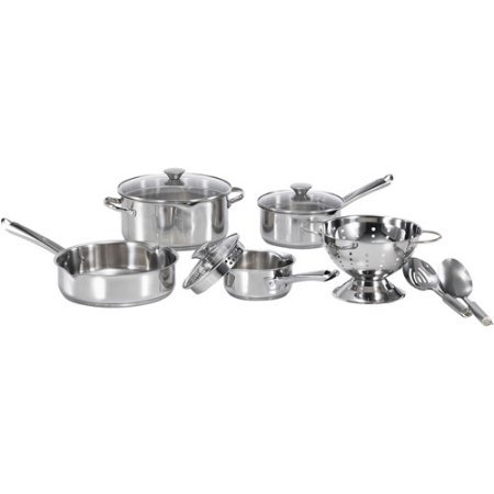 0759455241970 - WEAREVER COOK AND STRAIN 10-PIECE STAINLESS STEEL COOKWARE SET