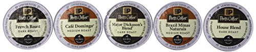 0759473524536 - NEW! 30 K-CUP PEETS COFFEE SAMPLER VARIETY PACK *NO DECAF* (2014 BRAZIL MINAS NATURAIS, CAFE DOMINGO, HOUSE BLEND, MAJOR DICKASONS, FRENCH ROAST)