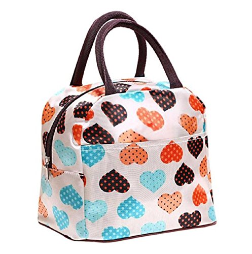 0759526080477 - VOVOTRADE® OXFORD FABRIC STRIPE PATTERN PICNIC LUNCHBOX TRAVEL LUNCH BAG (LOVE)