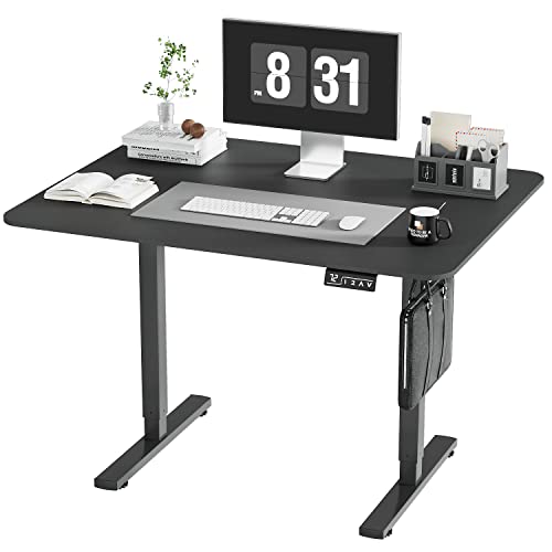 0759537827900 - YESHOMY HEIGHT ADJUSTABLE ELECTRIC DESK, 40IN, 40 X 24 INCHES STAND UP TABLE, HOME OFFICE WORKSTATION, BLACK LEG/BLACK TOP