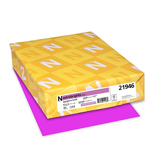 0759598219461 - NEENAH ASTROBRIGHTS COLOR WRITING PAPER, LETTER 8.5 X 11 INCHES, 24 LB., OUTRAGEOUS ORCHID, 500 SHEETS