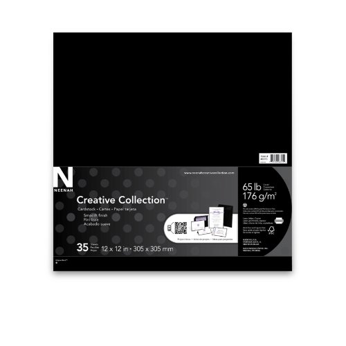 0759598463154 - NEENAH CREATIVE COLLECTION CLASSICS SPECIALTY CARDSTOCK, 12 X 12 INCHES, ECLIPSE BLACK, 35 COUNT