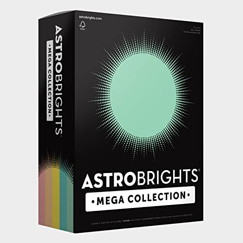 0759598917800 - ASTROBRIGHTS MEGA COLLECTION, COLORED CARDSTOCK, 5-COLOR ASSORTMENT, 625 SHEETS, 65 LB./176 GSM, 8.5 X 11 - MORE SHEETS!