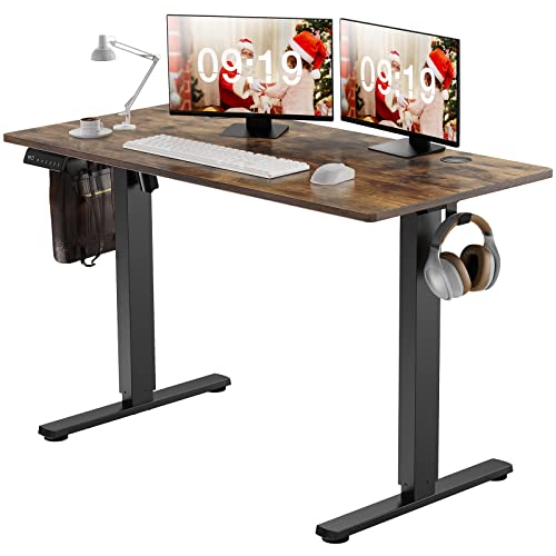 0759784443786 - SWEETCRISPY ELECTRIC STANDING DESK, 55 X 24IN ADJUSTABLE HEIGHT ELECTRIC STAND UP DESK STANDING COMPUTER DESK HOME OFFICE DESK ERGONOMIC WORKSTATION WITH 3 MEMORY CONTROLLER, RUSTIC BROWN