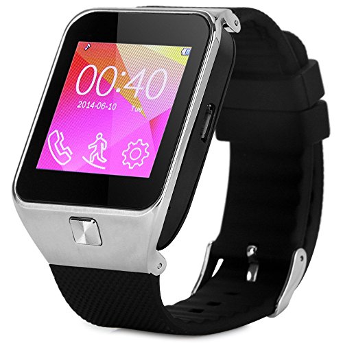 0759803912774 - ZGPAX S28 SMART WATCH GSM SIM PHONE WITH 1.54-INCH 240X240 PIXEL TOUCH SCREEN/BLUETOOTH/FM RADIO/MICRO SD CARD SLOT/PEDOMETER/SLEEP MONITOR FOR RUNNING AND SPORTS COMPATIBLE WITH ANDROID AND IOS - SILVER