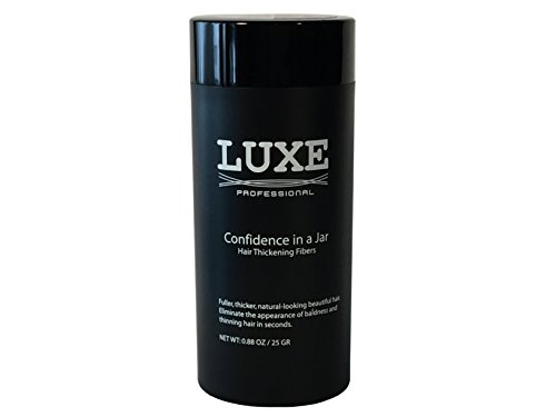 0759894384610 - LUXE HAIR THICKENING FIBERS WITH NATURAL KERATIN–2 MONTHS+ SUPPLY!–CONFIDENCE IN A JAR!–MULTIPLE COLORS AVAILABLE (DARK BROWN)