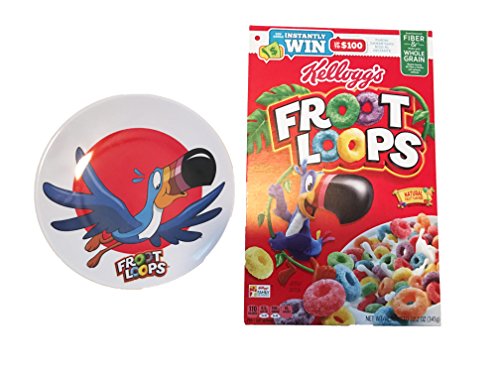 0760079161223 - KELLOGG'S FRUIT LOOPS 12.2 OUNCE BOX OF CEREAL AND COLLECTABLE TUCAN SAM 8 PLATE