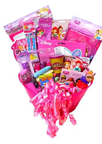 0760079975523 - DISNEY PRINCESS EASTER BASKET: EASTER PAIL BRIMMING WITH CLASSIC EASTER TOYS & CANDY; DISNEY PRINCESS GIFT SET WITH OVER 30 ITEMS
