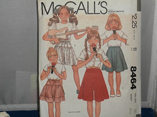 0760194100695 - MCCALL'S SEWING PATTERN 8464 GIRLS' SKIRTS AND CULOTTES, SIZE 10