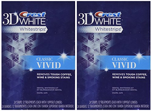 0760488362495 - CREST 3D WHITESTRIPS CLASSIC VIVID TEETH WHITENING KIT, 12 COUNT (PACK OF 2)