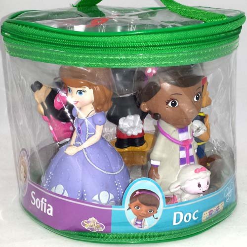 0760488899151 - DISNEY PARKS EXCLUSIVE CLUBHOUSE JUNIOR MICKEY JAKE SOFIA MINNIE DOC SQUEEZE TOYS SET OF 5