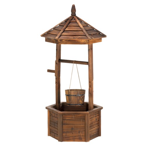 0760537167187 - RUSTIC WISHING WELL PLANTER HOME DECOR HOME DECORATIVE ITEMS ACCESSORIES AND GIFTS