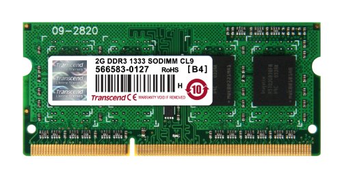 7605578187868 - TRANSCEND 2 GB 204-PIN DDR3 SO-DIMM 1333 MHZ (PC3 10600) LAPTOP MEMORY MODEL TS256MSK64V3N