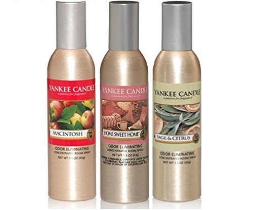 0760625735595 - YANKEE CANDLE CONCENTRATED ROOM SPRAYS: MACINTOSH, HOME SWEET HOME, SAGE & CITRUS; SET OF 3 POPULAR FRAGRANCES