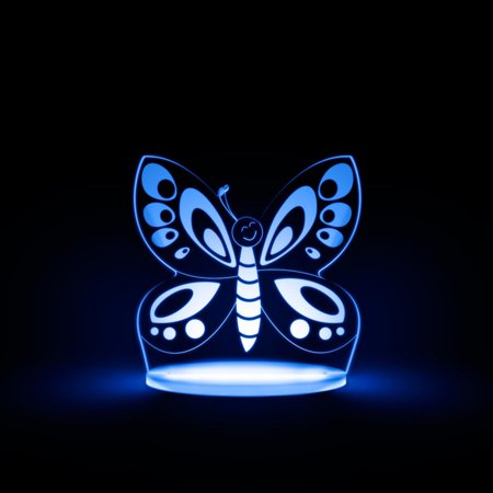 0760999049625 - BUTTERFLY NIGHT LIGHT, LED 12 COLORS WITH INTERACTIVE REMOTE