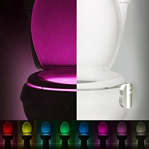 0761000884693 - WEI-SHAN TOILET NIGHT LIGHT NIGHTLIGHT MOTION ACTIVATED LED (8 CHANGING COLORS) WITH MOTION SENSOR (WHITE)