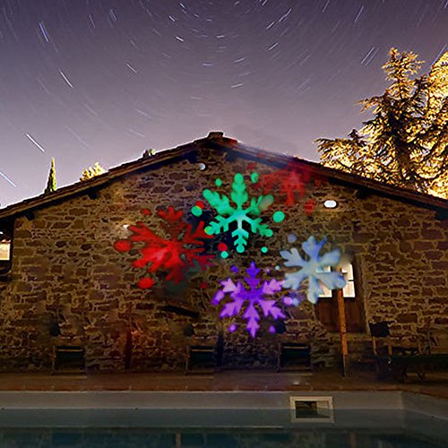 0761000885539 - WEI-SHAN SNOWFLAKE PROJECTOR LIGHTS, LED LANDSCAPE SPOTLIGHT LIGHTS ROTATING DYNAMIC AUTO MOVING, IP65 WATERPROOF WALL DECORATION FOR CHRISTMAS XMAS HOLIDAY, INDOOR & OUTDOOR CELEBRATIONS (BLACK)