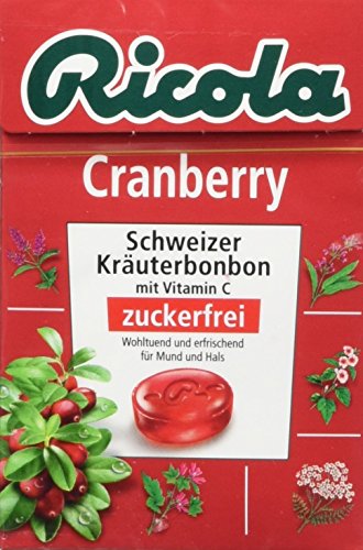 7610700946541 - RICOLA CRANBERRY WITHOUT SUGAR, PACK OF 5 (5 X 50 G)