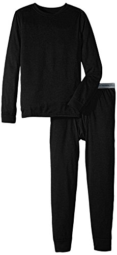 0761253834247 - FRUIT OF THE LOOM BIG BOYS' ACTIVE PERFORMANCE THERMAL UNDERWEAR SET, RICH BLACK, 7/8