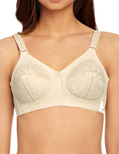 7613113504872 - TRIUMPH DOREEN CLASSIC FULL CUP FULL COVERAGE NON WIRED NO WIRES SUPPORTIVE BRA CHRYSANTHEME/VANILLE/CREM 46B