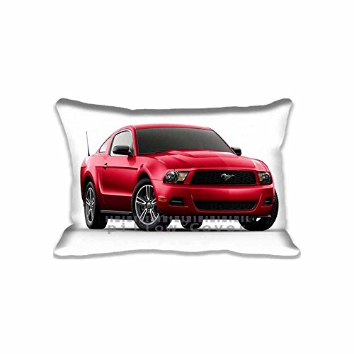 7613711842383 - DECOR PILLOW CASE CUSHION COVER CARS AND FORD MUSTANG V6 RED DESIGN , BEDDING AND LIVING ROOM FORD MUSTANG V6 RED DIY PILLOWCASE CRAFTS , TWO SIDE 16X24 (16X24 INCH)