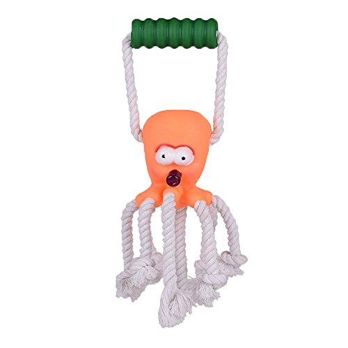 0761560032619 - ST2 MULTI-PLAY INTERACTIVE ROPE SQUEAKY DOG TOY CUTE OCTOPUS, PUPPY ROPE CHEW TOY