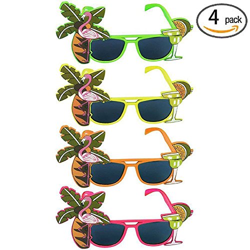 0761560032688 - ST2 PARTY SUPPLY SUNGLASSES 4 COLOR/PACK HAWAII THEMED PHOTO BOOTH PROPS DECORATION SUNGLASSES FOR LUAU SUMMER BEACH PARTY SUPPLIERS
