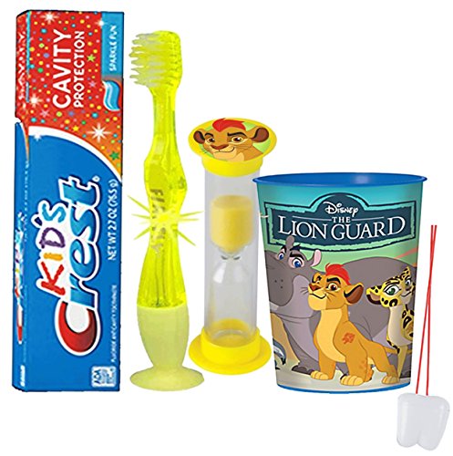 0761656255540 - THE LION GUARD INSPIRED 4PC BRIGHT SMILE ORAL HYGIENE SET! FLASHING LIGHTS TOOTHBRUSH, TOOTHPASTE, BRUSHING TIMER & MOUTHWASH RISE CUP! PLUS BONUS REMEMBER TO BRUSH VISUAL AID!