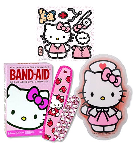 0761656259968 - SAFETY FIRST HELLO KITTY BOO BOO BUDDY RESUABLE COLD PACK SOOTHES BUMPS & BRUISES ALONG SIDE BAND-AID BRAND ADHESIVE BANDAGES! PLUS BONUS MAKE YOUR OWN DOCTOR STICKER!~