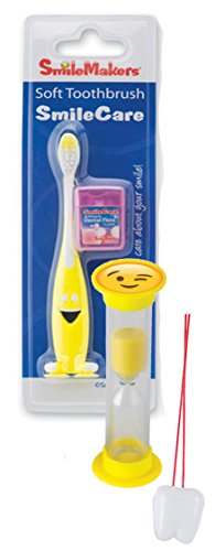 0761656261824 - EMOJI INSPIRED 3PC. BRIGHT SMILE ORAL HYGIENE SET! SOFT MANUAL TOOTHBRUSH, BUBBLE GUM FLAVORED DENTAL FLOSS & BRUSHING TIMER! PLUS REMEMBER TO BRUSH VISUAL AID!