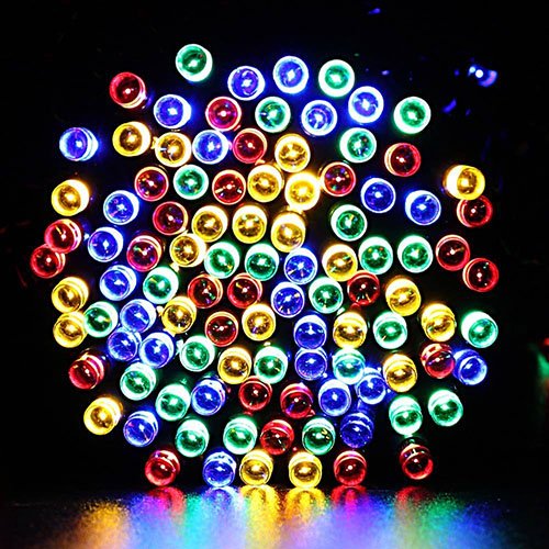 0761710010986 - DECORATIVE SOLAR CHRISTMAS LIGHTS MULTI-COLOR 200 LED NOVELTY FAIRY STRING LIGHT FOR GARDEN, LAWN, PATIO, XMAS TREE, WEDDING, PARTY, OUTSIDE, HOLIDAY, INDOOR, OUTDOOR DECORATIONS (MULTI-COLORED)