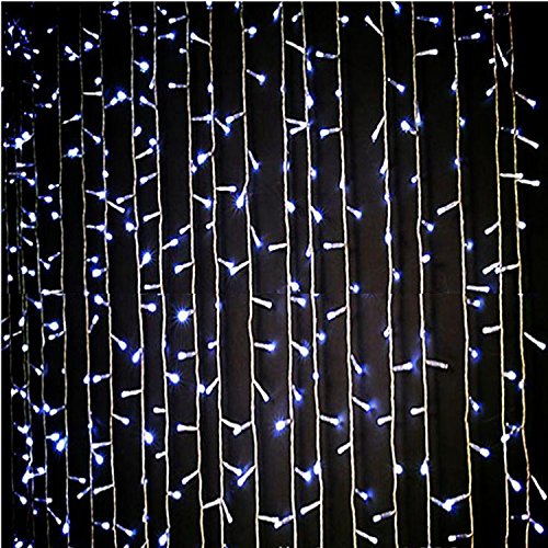0761710946674 - A-BIN WINDOW CURTAIN ICICLE LIGHTS STRING FAIRY LIGHT WEDDING PARTY HOME GARDEN DECORATIONS,300 LED,3M*3M WITH 4 COLORS (WHITE)