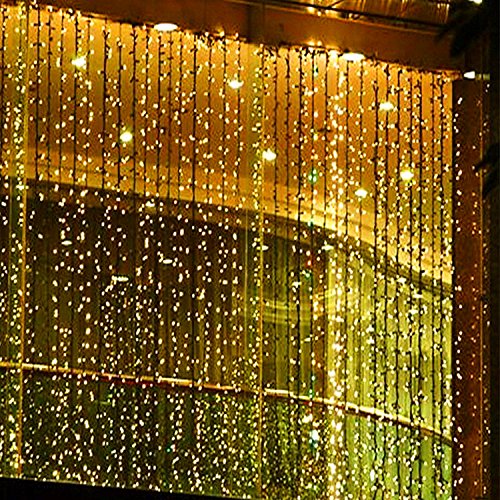 0761710946698 - A-BIN WINDOW CURTAIN ICICLE LIGHTS STRING FAIRY LIGHT WEDDING PARTY HOME GARDEN DECORATIONS,300 LED,3M*3M WITH 4 COLORS (WARM WHITE)