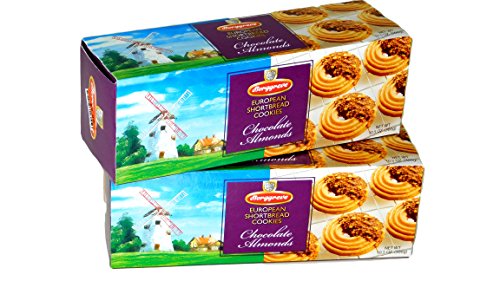 0761835230214 - BORGGREVE EUROPEAN CHOCOLATE ALMONDS SHORTBREAD BISCUIT RING COOKIES IMPORTED FROM GERMANY (2 PACKS)