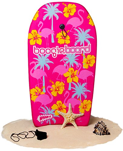 0761835555232 - BOOGIE BOARD 33 BODYBOARD - DURABLE FIBERCLAD DECK WITH PHUZION CORE AND LEASH - CHOOSE YOUR GRAPHICS (HAWAIIAN HIPSTER, FLAMINGO)