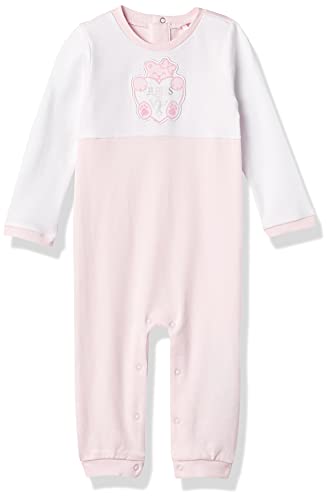 7618483184426 - GUESS BABY LONG SLEEVE COLOR COVERALL, PINK/WHITE BLOCKING, 12M