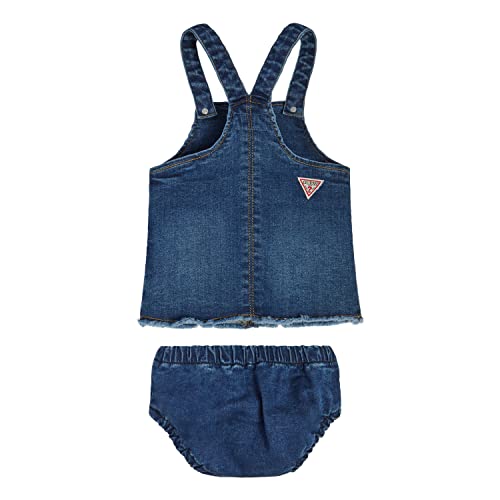 7619342918046 - GUESS BABY GIRLS DENIM SKIRTALL AND MATCHING DIAPER COVER, MIXED COLOR EMBROIDERY WASH