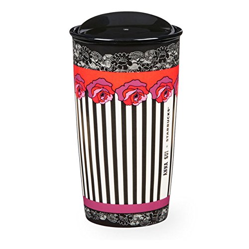 0762111089199 - NEW STARBUCKS ANNA SUI DOUBLE WALL MUG SERIES COLLECTOR LIMITED EDITION ROSE STRIPE