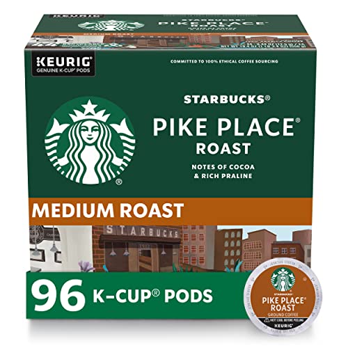 0762111400062 - STARBUCKS K-CUP COFFEE PODS—MEDIUM ROAST COFFEE—PIKE PLACE ROAST FOR KEURIG BREWERS—100% ARABICA—4 BOXES (96 PODS TOTAL)