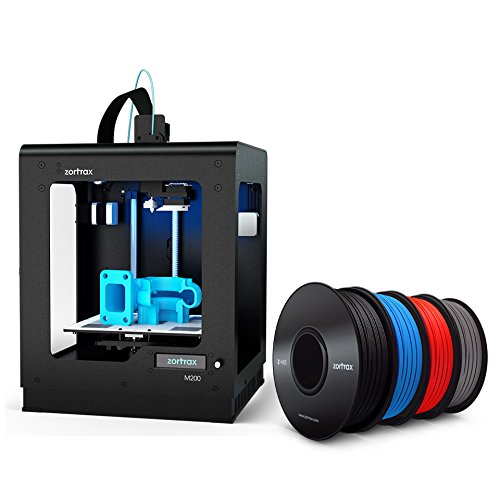 0762182190244 - ZORTRAX M200 3D PRINTER BUNDLE WITH 4 SPOOLS OF Z-ABS FILAMENT - BLACK, BLUE, RED AND COOL GREY
