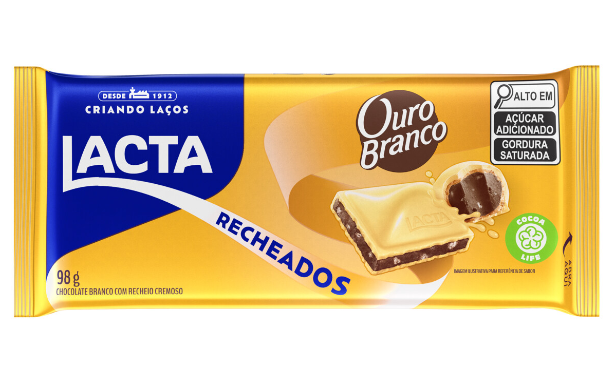 7622210528216 - CHOCOLATE BRANCO RECHEIO OURO BRANCO LACTA RECHEADOS PACOTE 98G