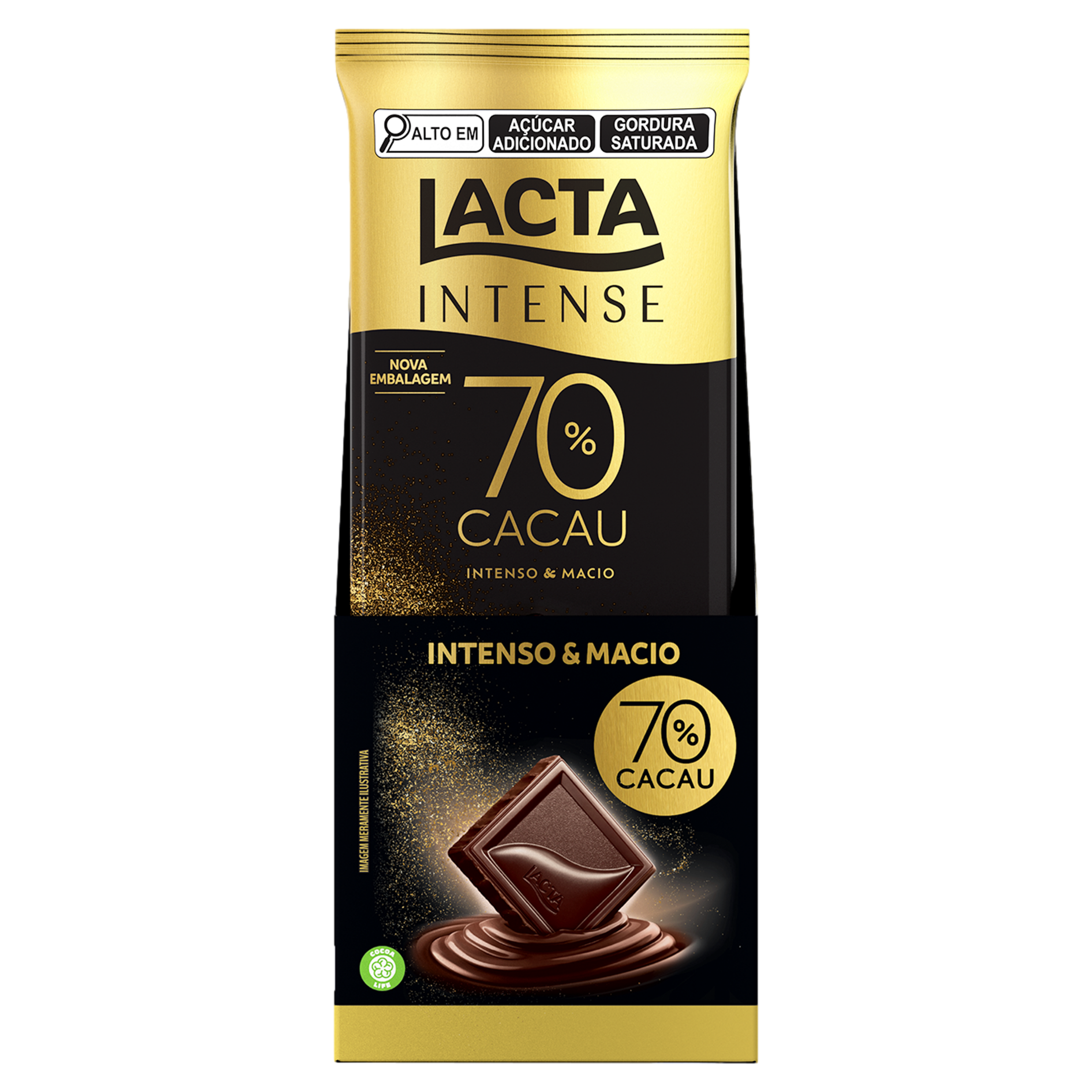 7622210529985 - CHOCOLATE 70% CACAU LACTA INTENSE PACOTE 85G