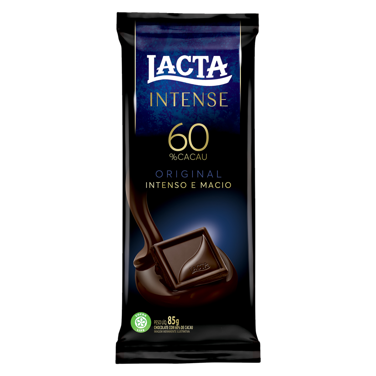 7622210689573 - CHOCOLATE 60% CACAU LACTA INTENSE PACOTE 85G