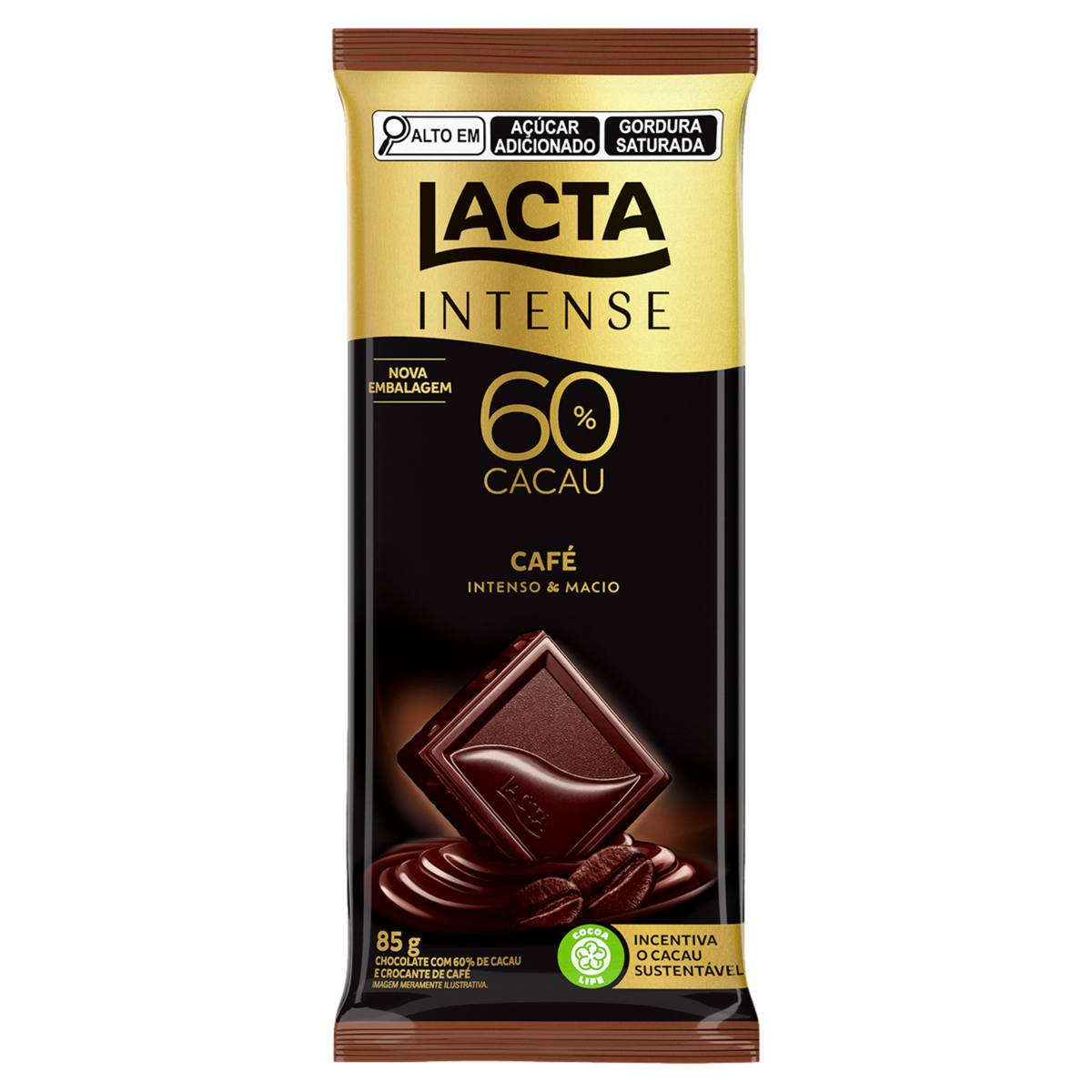 7622210689658 - CHOCOLATE 60% CACAU CAFÉ LACTA INTENSE PACOTE 85G