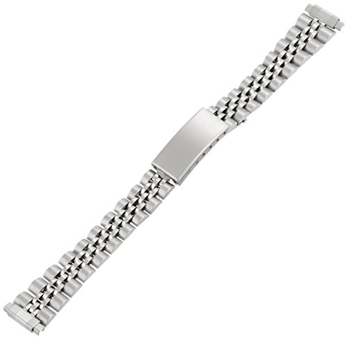 0762402507869 - 10-14MM NAME BRAND STAINLESS ADJUST. STRAIGHT END FOLD CLASP LADIES WATCH BAND