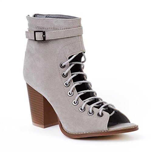 0762432185778 - YOKI WOMEN SUEDE HIGH HILLS BOOTS GRAY COLOR
