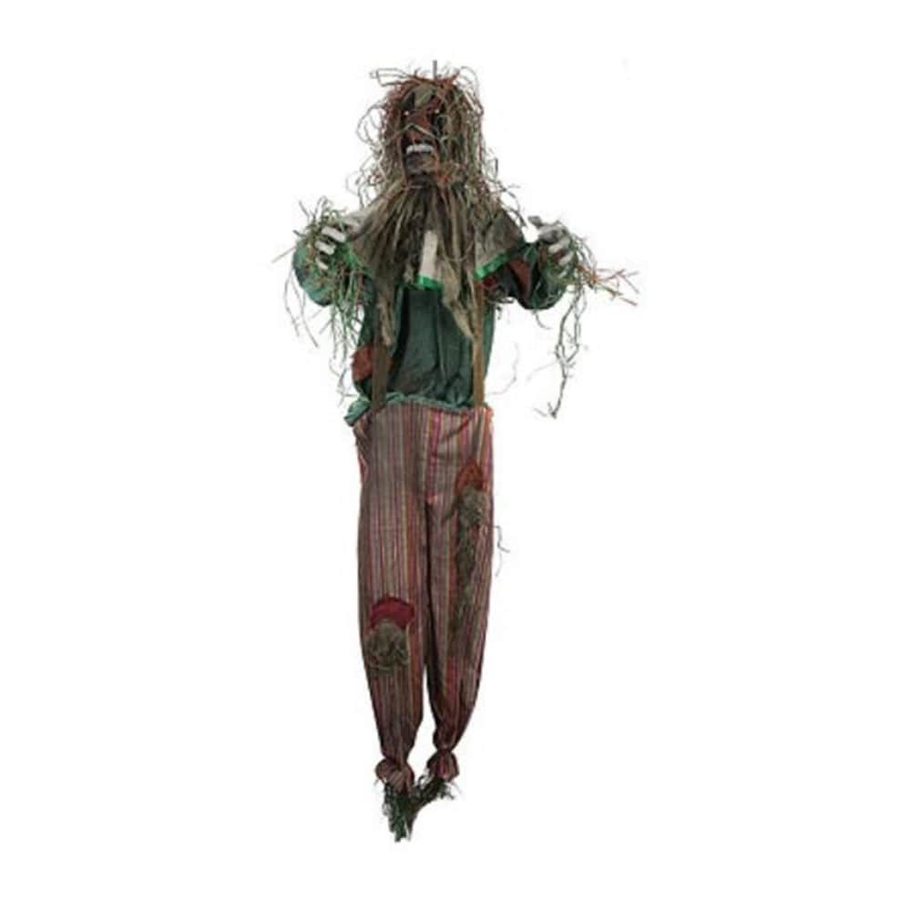 0076254361372 - SUNSTAR 640044 5 FT. ANIMATED LIGHT UP HANGING SCARECROW CLOWN&#44; GREEN